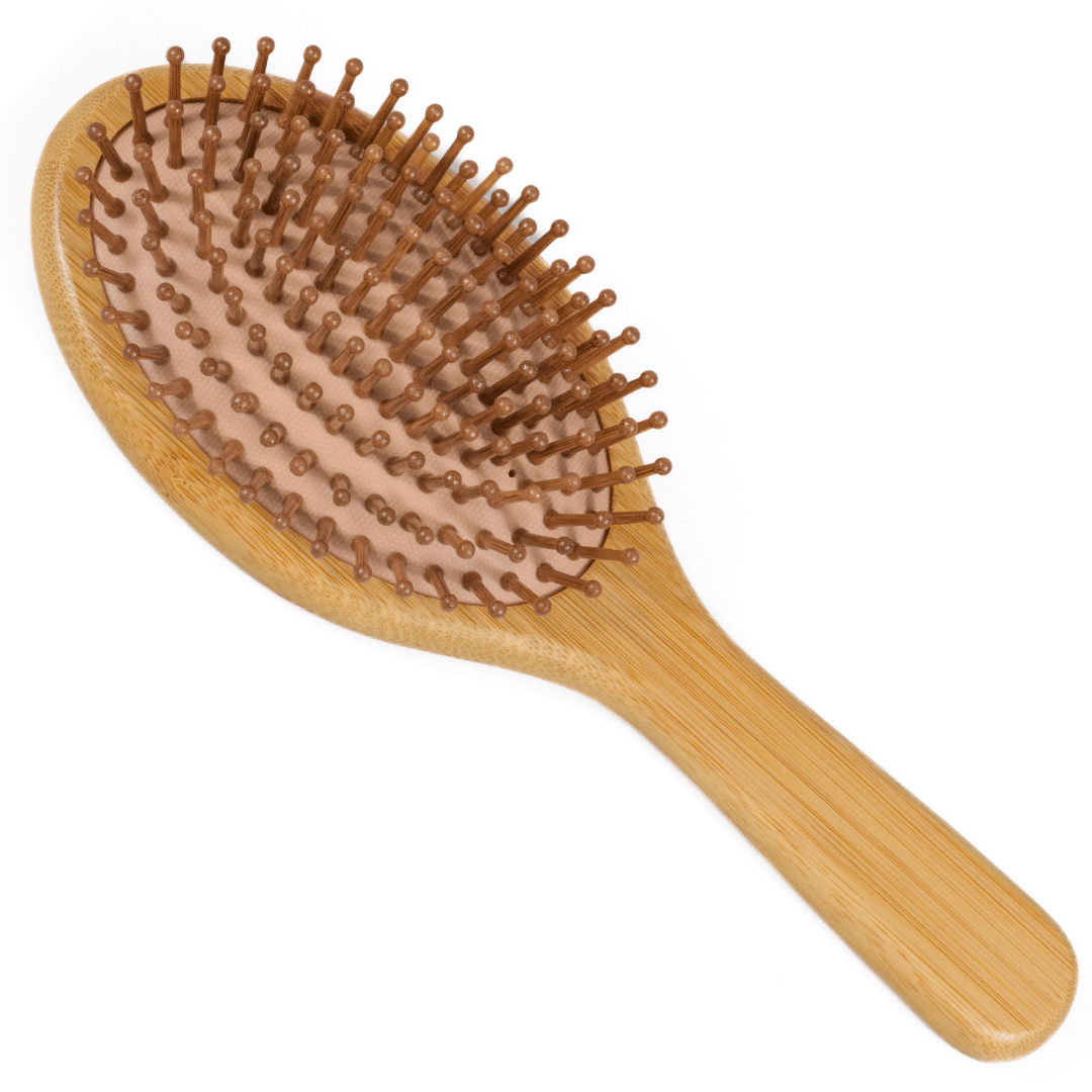 Bamboo Plastic Free Hair Brush For All Hair Types, Easy To Clean Hairbrush - REGN