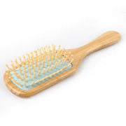 Bamboo Plastic Free Hair Brush For All Hair Types, Easy To Clean Hairbrush - Blue - REGN