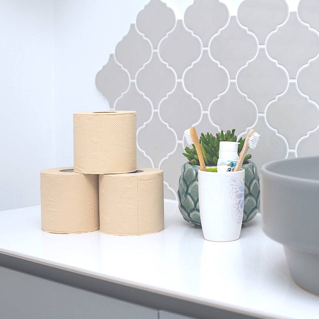 Bazoo Unbleached Bamboo Toilet Paper | 24 Naked Double Rolls | FSC Certified - REGN