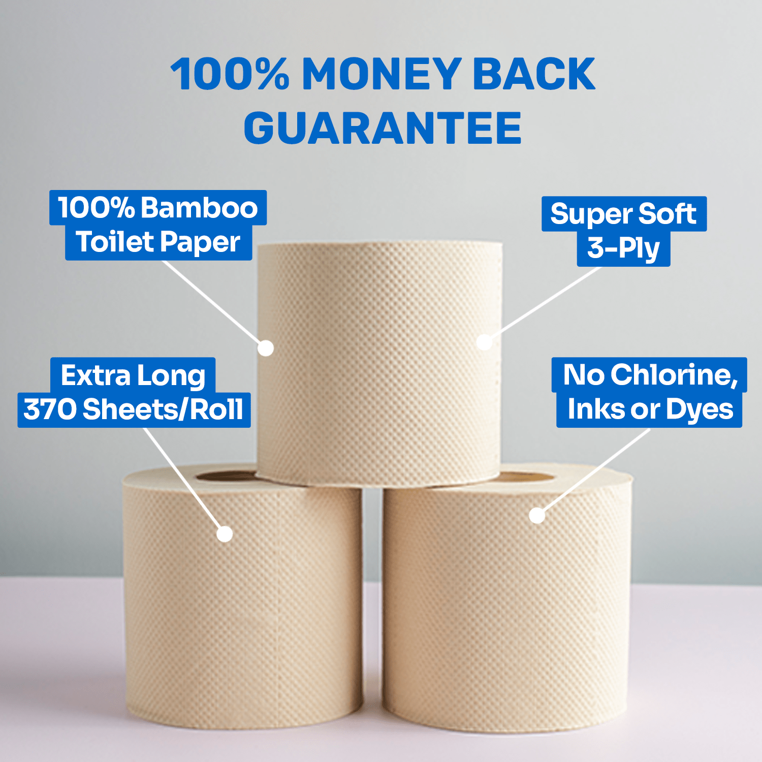 Bazoo Unbleached Bamboo Toilet Paper | 24 Naked Double Rolls | FSC Certified - REGN