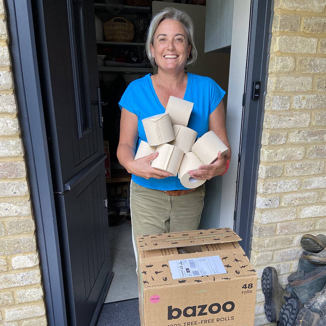 Bazoo Unbleached Bamboo Toilet Paper | 24 Naked Double Rolls | FSC Certified - REGN