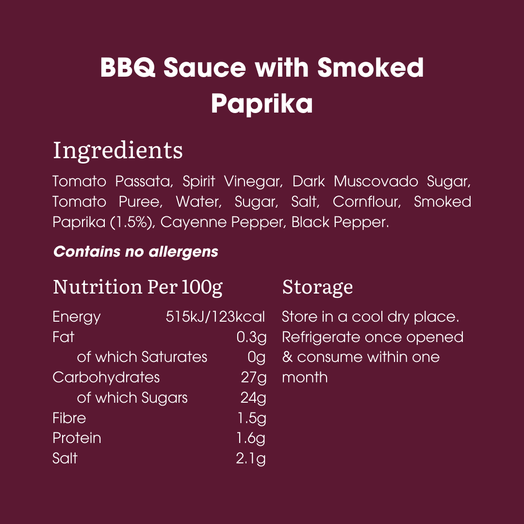 BBQ Sauce with Smoked Paprika 275g – Low FODMAP & Vegan - REGN
