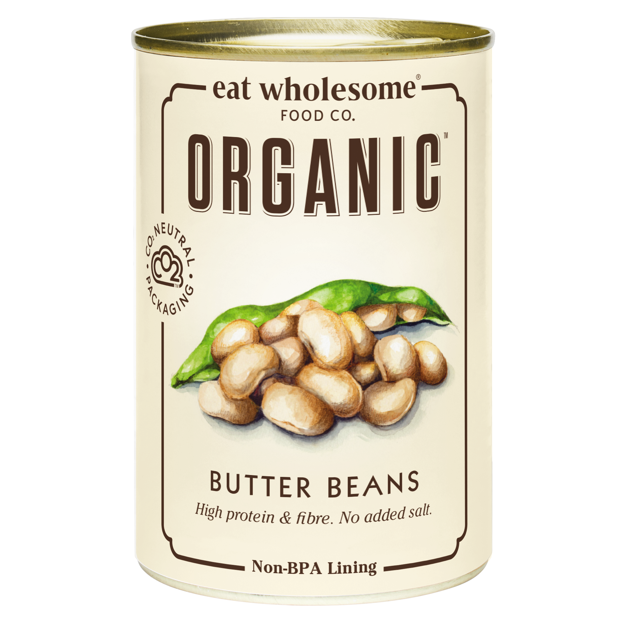 Eat Wholesome Organic Butter Beans 400g | No Added Salt
