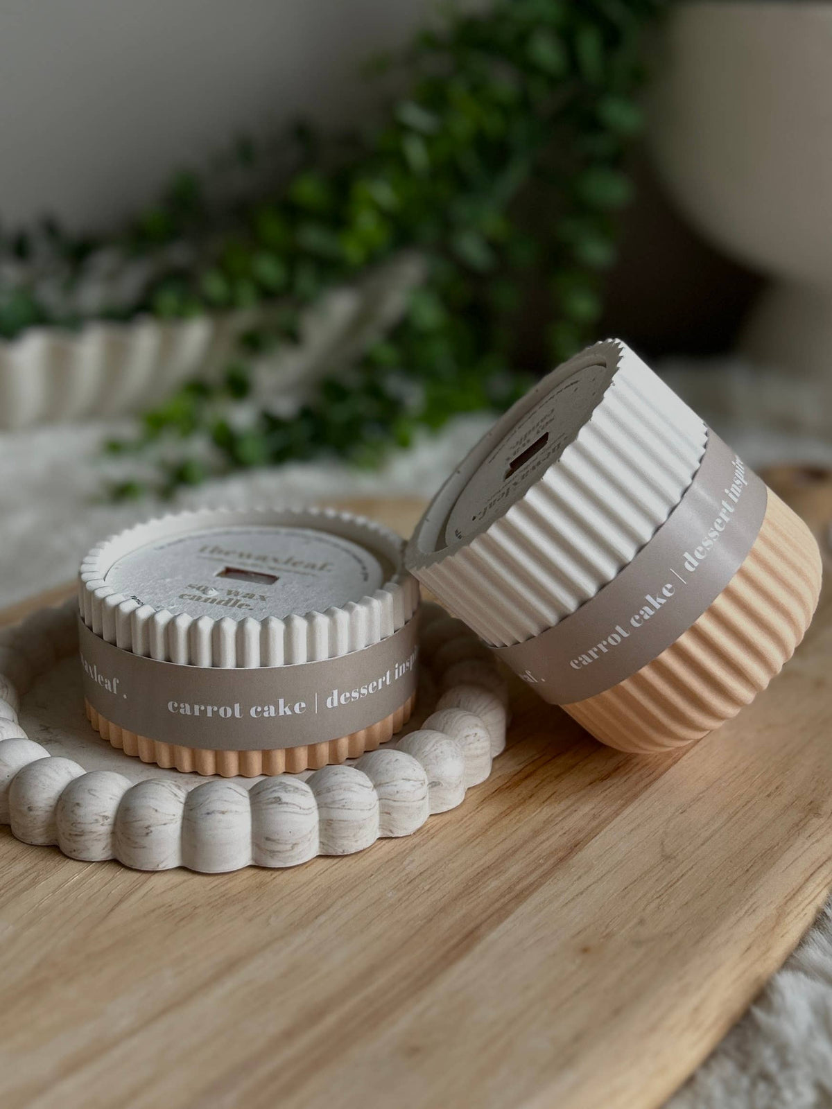 Carrot Cake Scented Soy Wax Refillable Candle – Stone | Up to 32 Hours