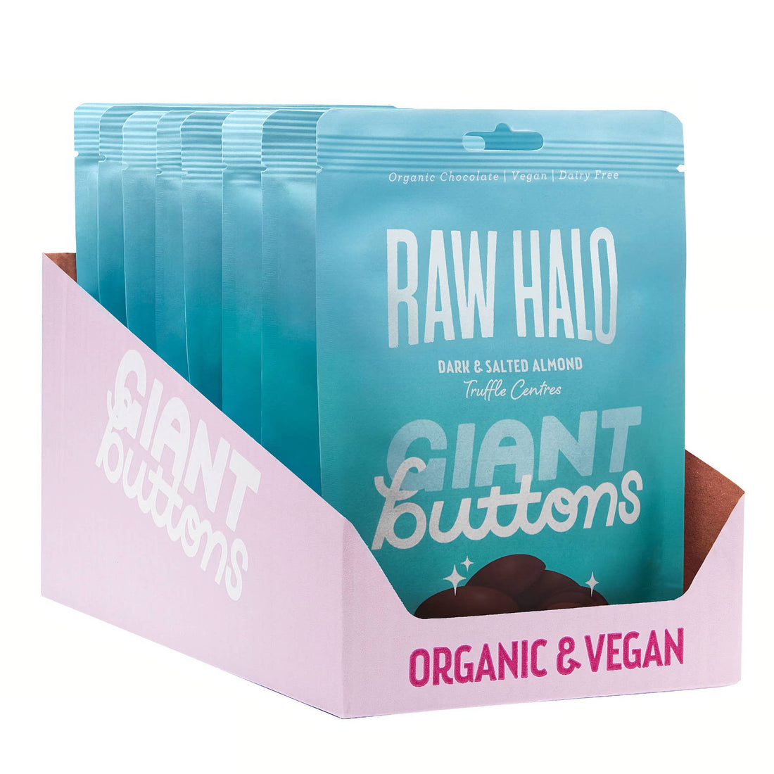 Organic Vegan Salted Almond Truffle Chocolate Buttons 90g