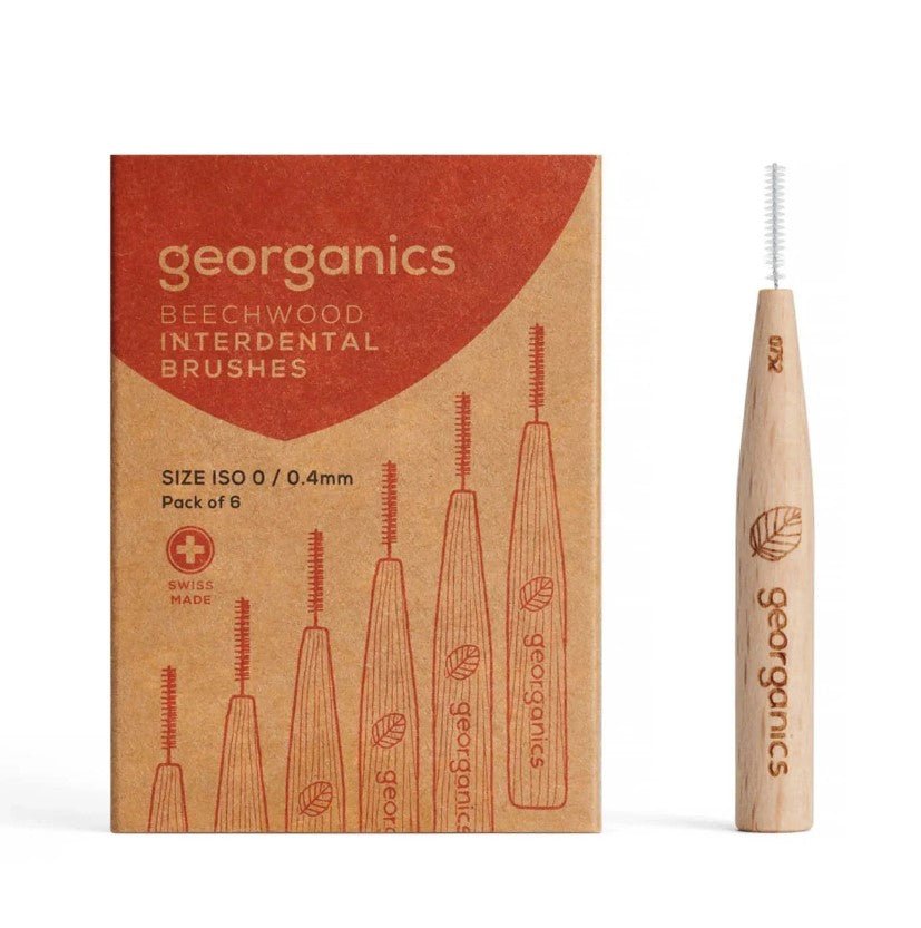 Beechwood Reusable Flossing Brushes, Plastic Free Interdental Brushes - 6 Pack - REGN