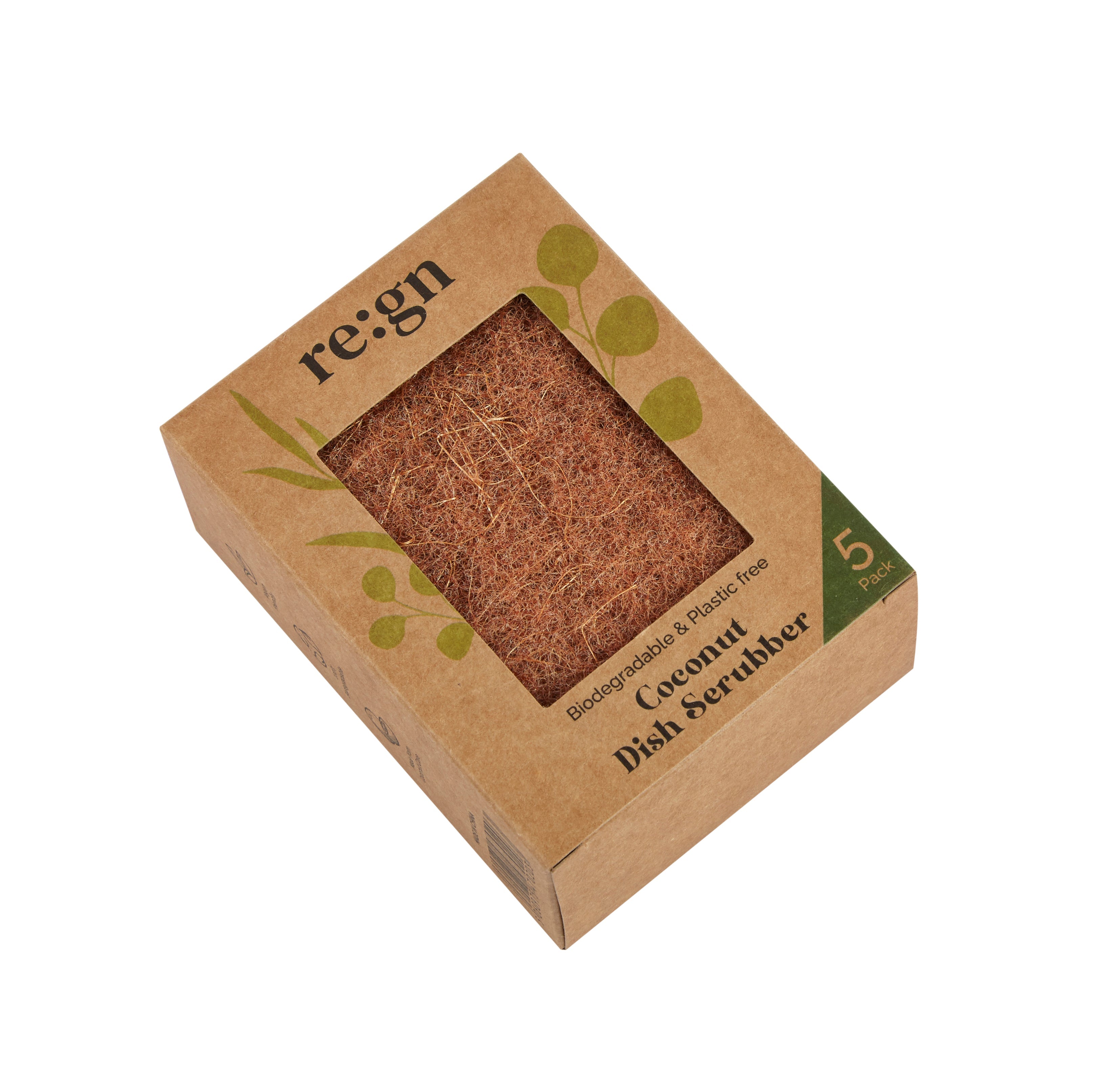 Biodegradable Coconut Kitchen Scourers - Eco Friendly Dish Scrubber Pack of 5 - Buy One Get One Half Price! - REGN
