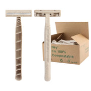 Biodegradable Eco Friendly Disposable Razors - 2 Blade Razors, Wheat Straw Blades , 50 Pack - REGN