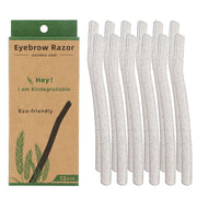 Biodegradable Eco Friendly Eyebrow Razors - Wheat Straw Razor Blades, 12 Pack - REGN