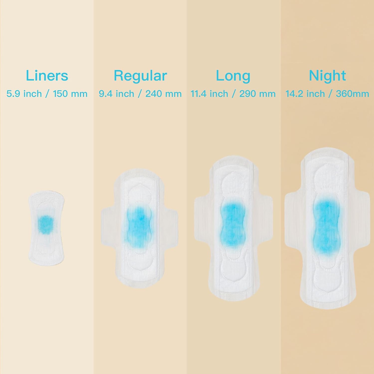 Biodegradable Organic Bamboo Disposable Sanitary Pads With Wings - Ultra Thin Absorbable - REGN