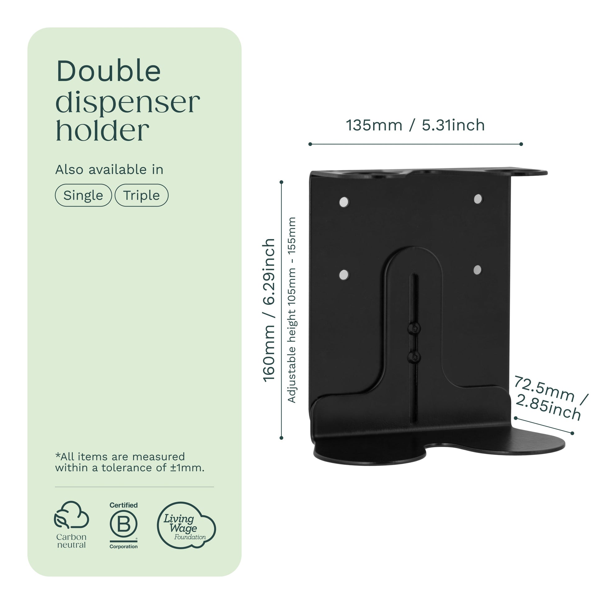 Black Double Bottle Holder - REGN