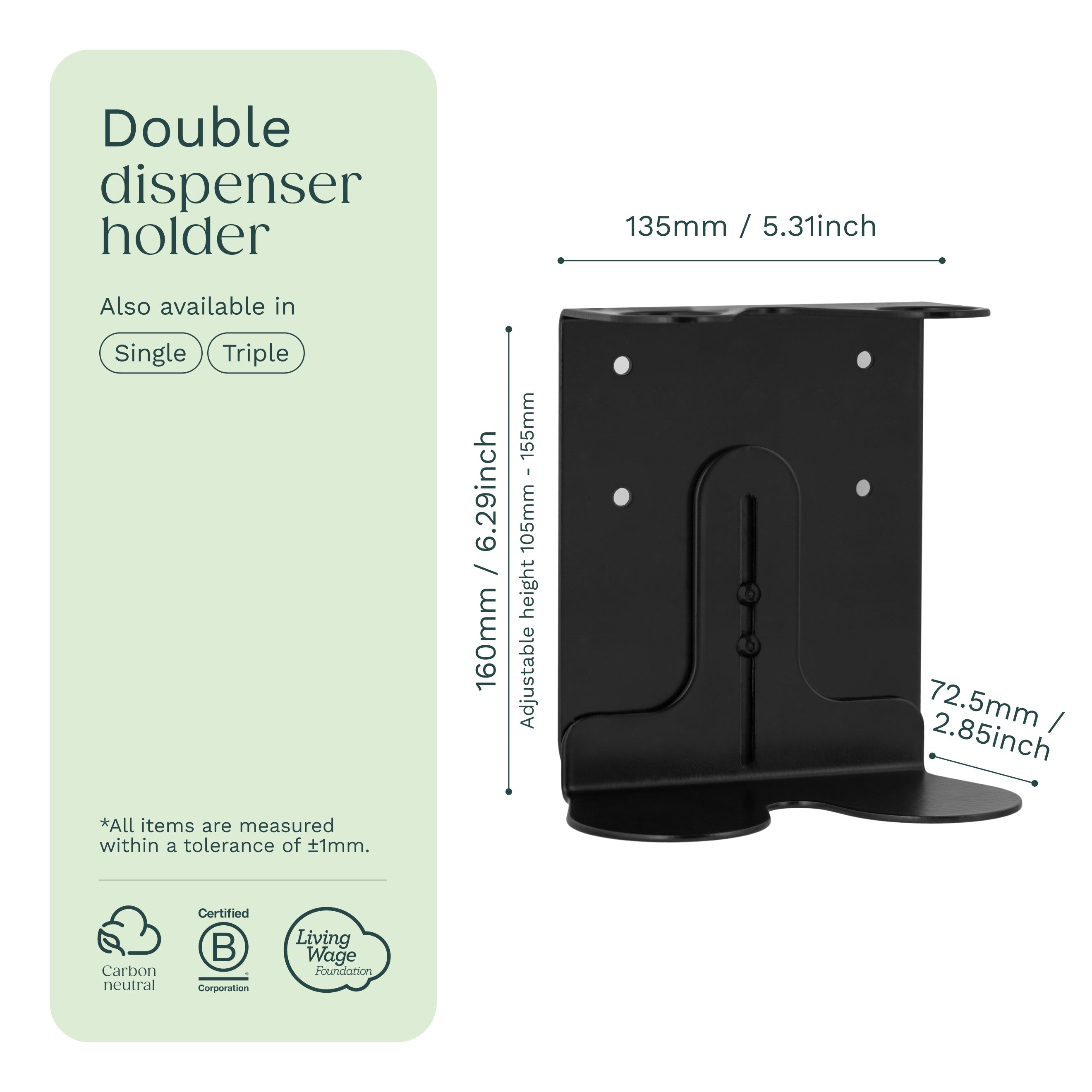 Black Double Bottle Holder - REGN
