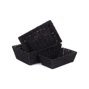 Black Paper Rope Tray Baskets Set of 3 - REGN