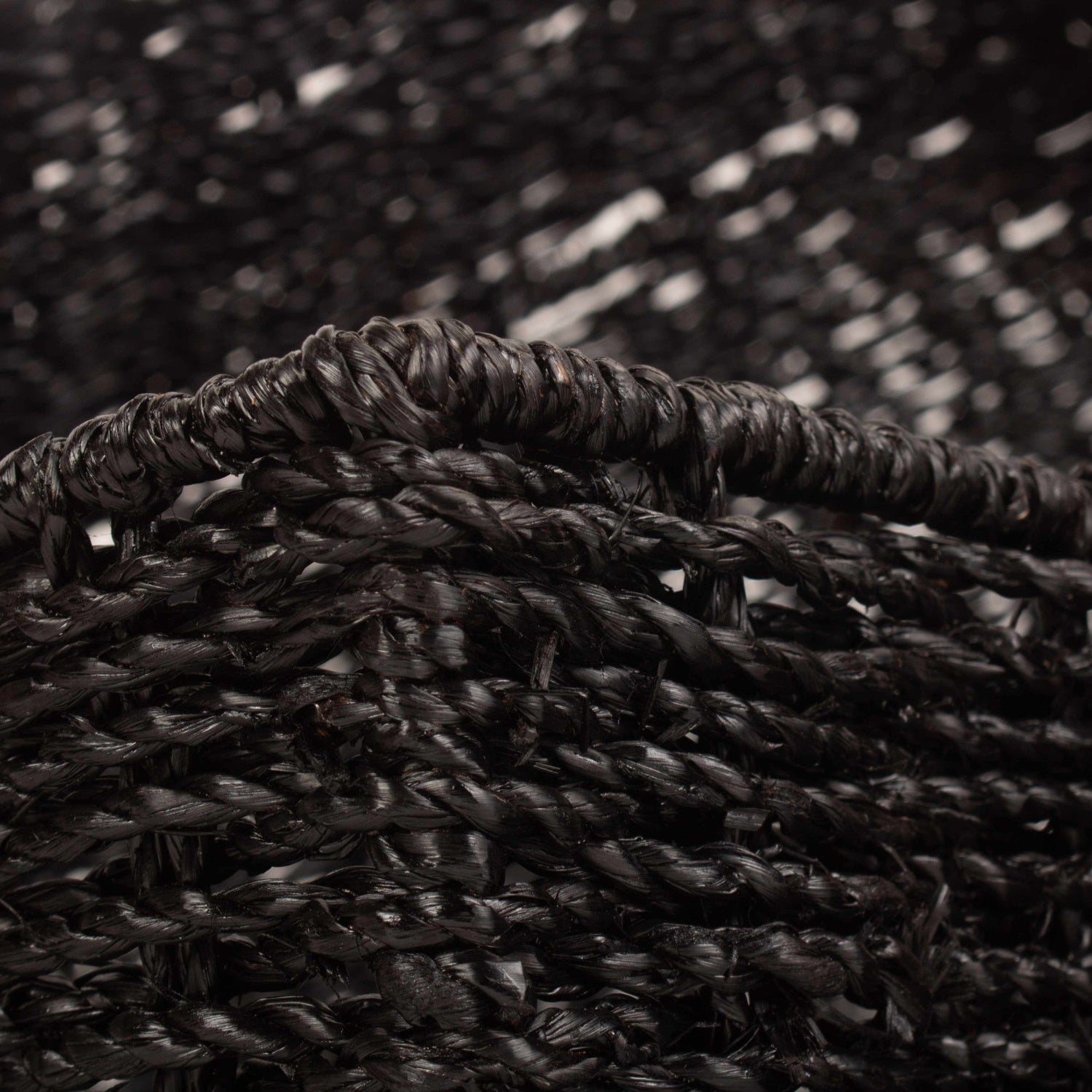 Black Paper Rope Tray Baskets Set of 3 - REGN