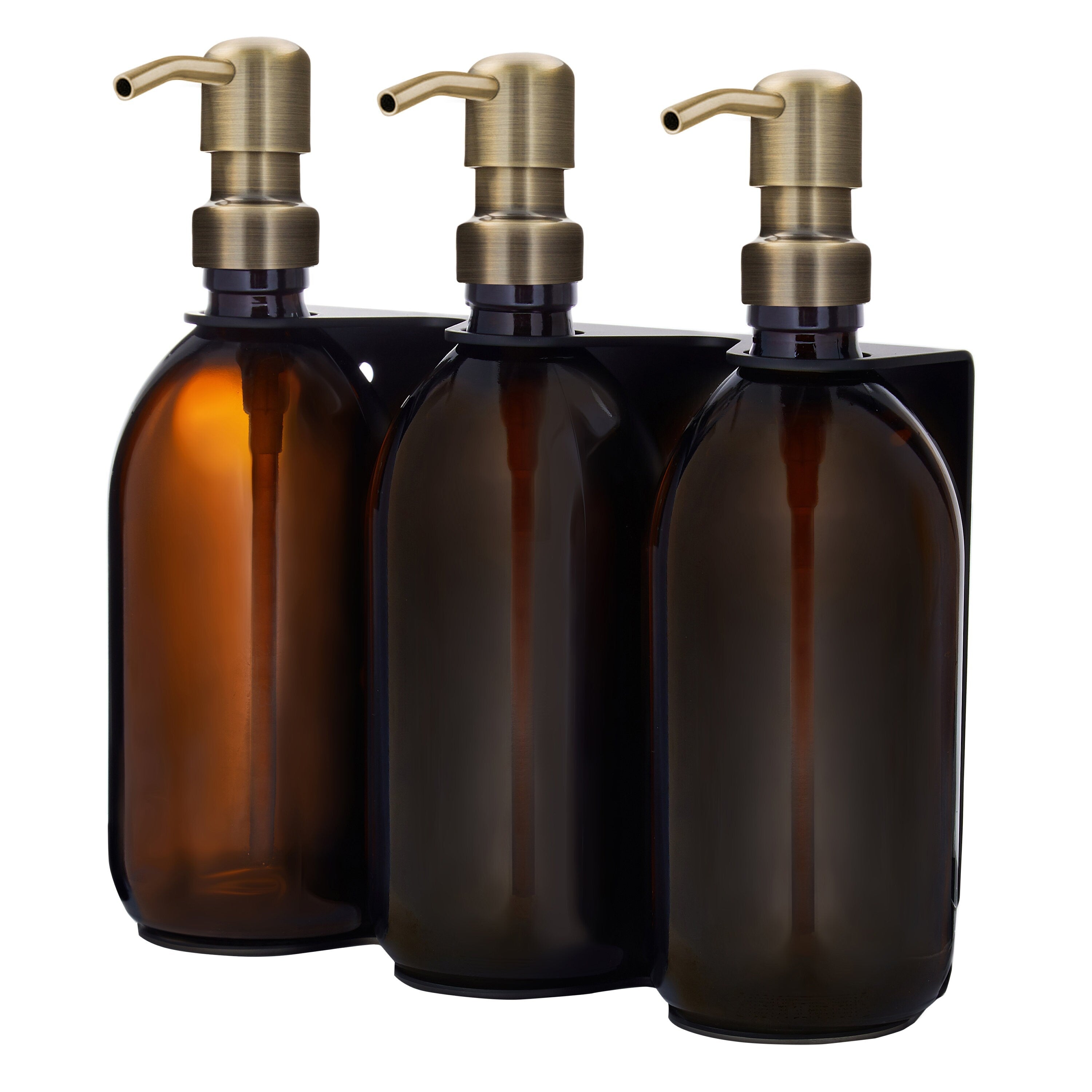 Black Triple Wall Mounted Soap Dispenser - REGN