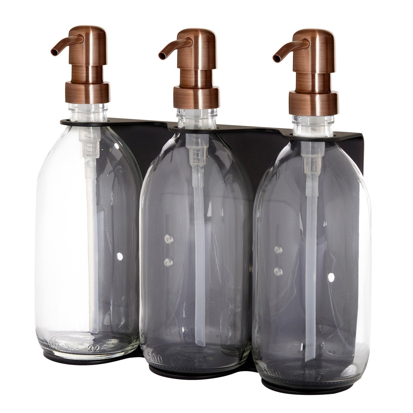 Black Triple Wall Mounted Soap Dispenser - REGN