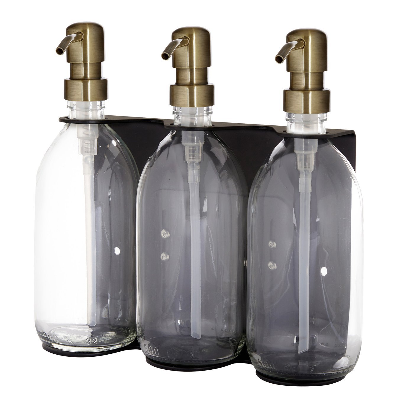 Black Triple Wall Mounted Soap Dispenser - REGN