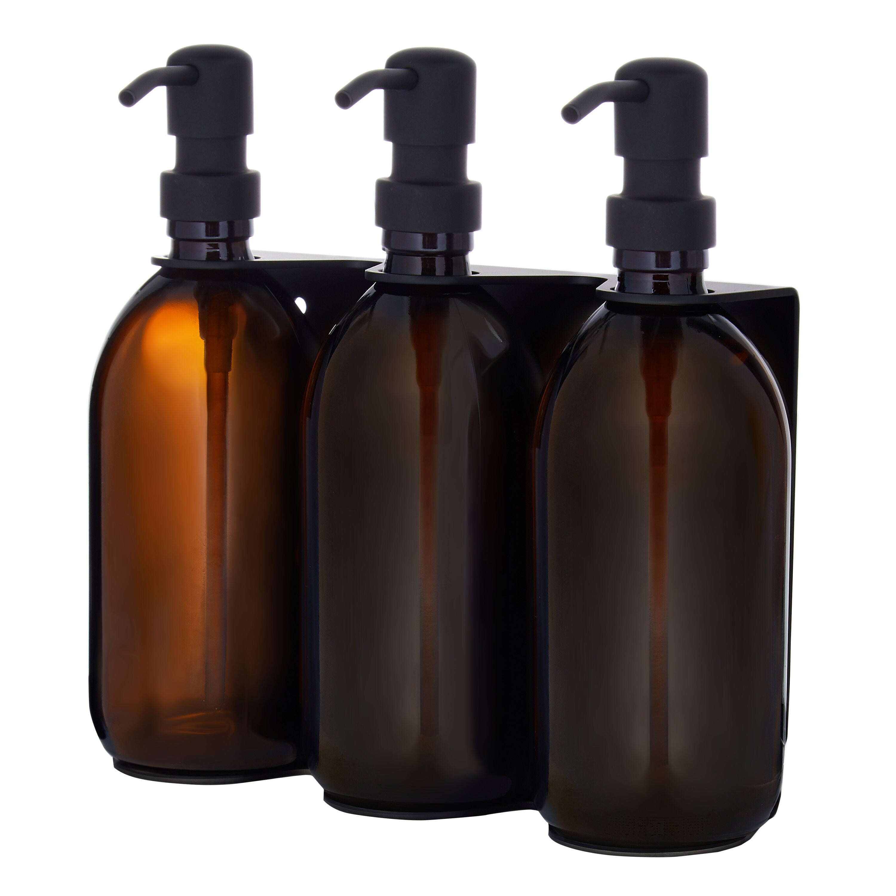 Black Triple Wall Mounted Soap Dispenser - REGN