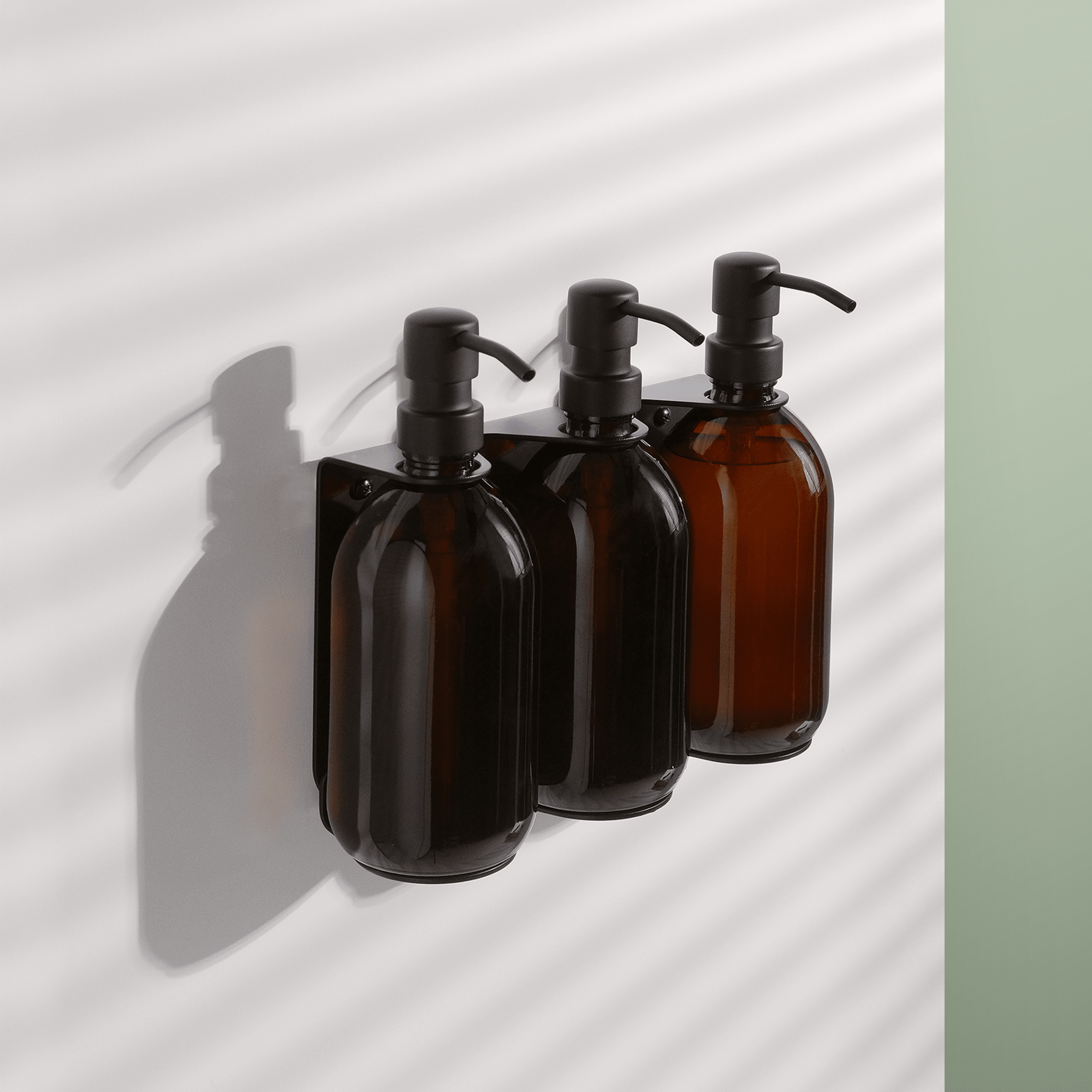 Black Triple Wall Mounted Soap Dispenser - REGN