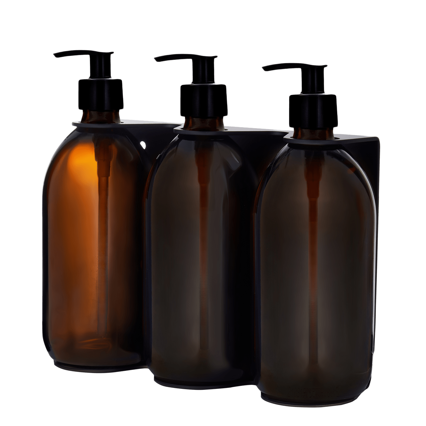 Black Triple Wall Mounted Soap Dispenser - REGN