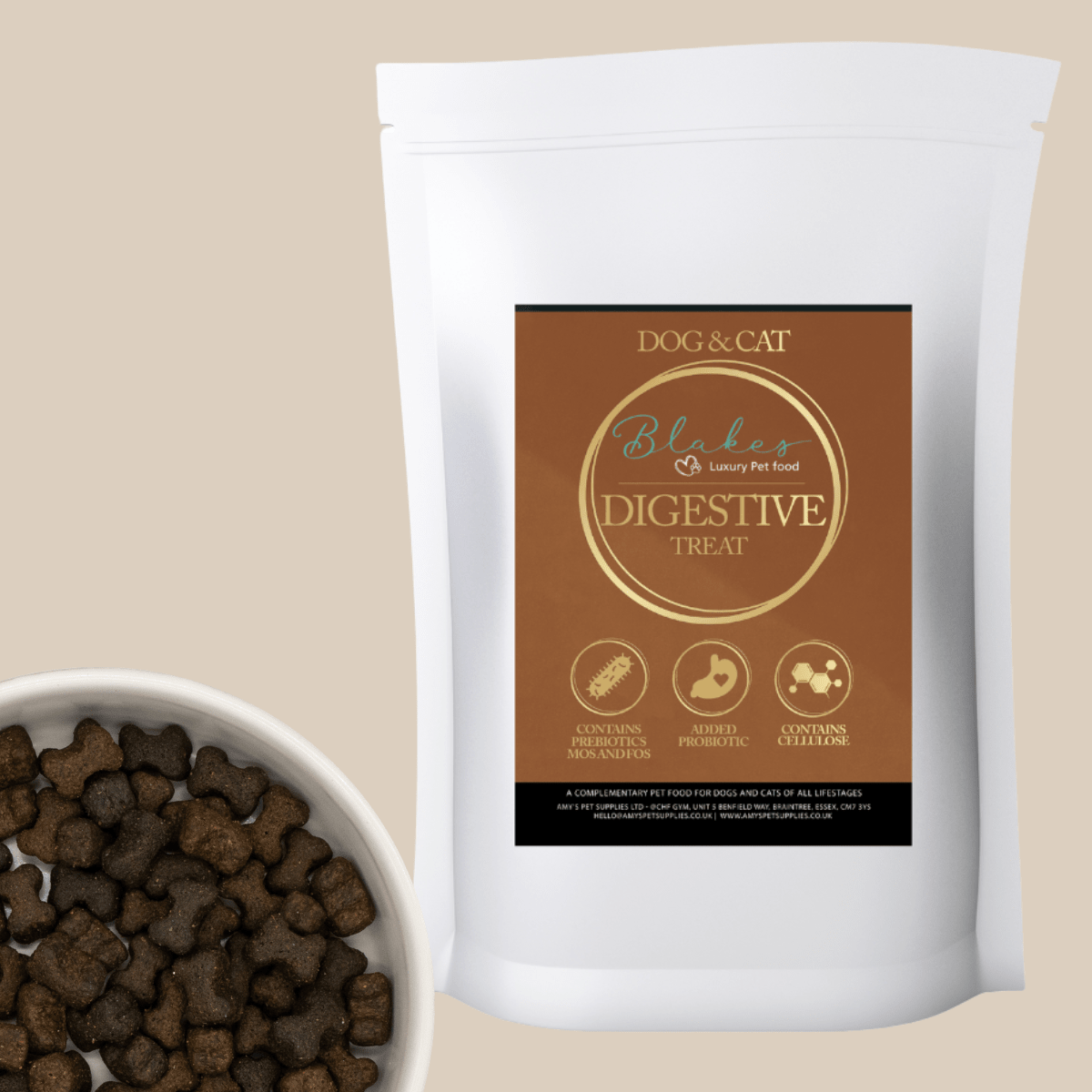 Blake’s Luxury Pet Food Digestive Treats for Dogs & Cats 70g | Probiotic & Prebiotic Gut Support Treats - REGN