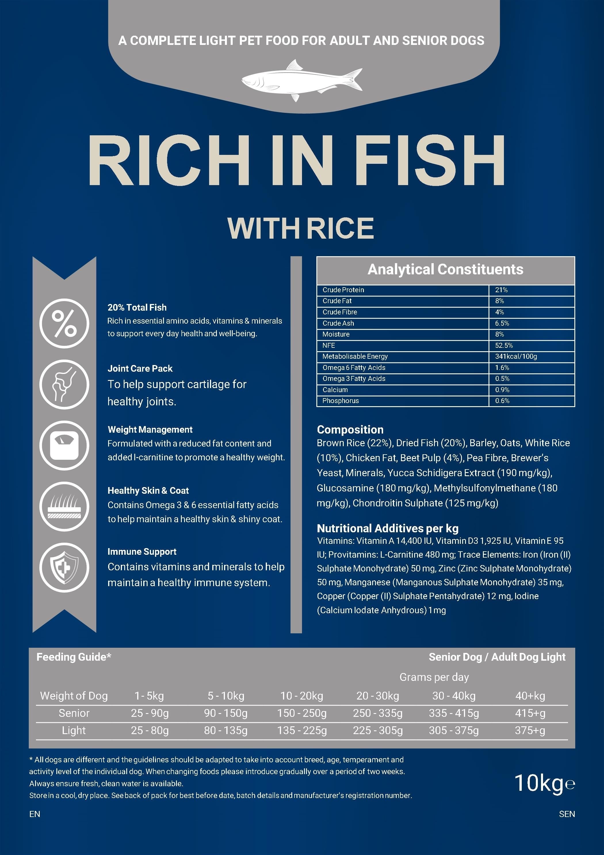 Blakes - Senior/Light - Super Premium - Rich in Fish with Rice 10Kg - REGN