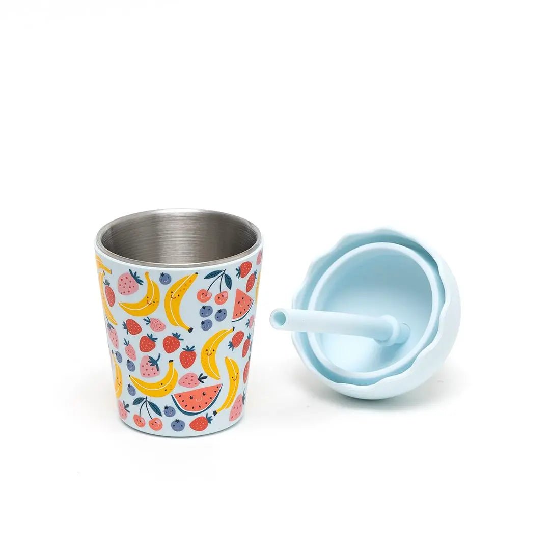 Blue Happy Fruits Mini Toddler Smoothie Cup & Straw 200ml - REGN