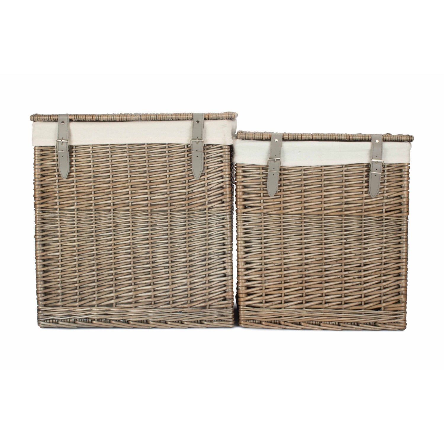 Boutique Antique Wash Willow Storage Laundry Hamper with Lining Set 2 - REGN