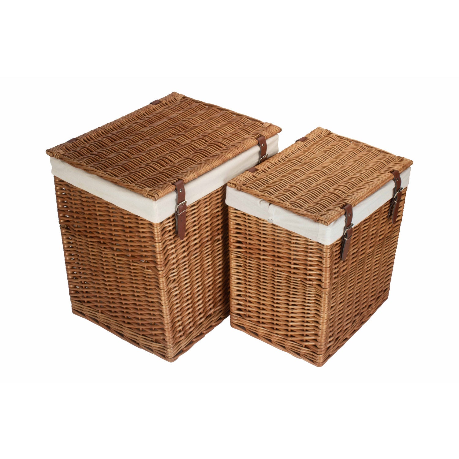 Boutique Double Steamed Willow Laundry Hamper With Lining Set 2 - REGN