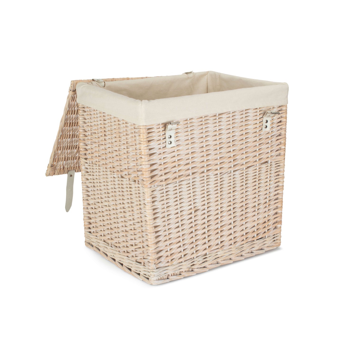 Boutique White Wash Willow Laundry Hamper With Lining - Large - REGN