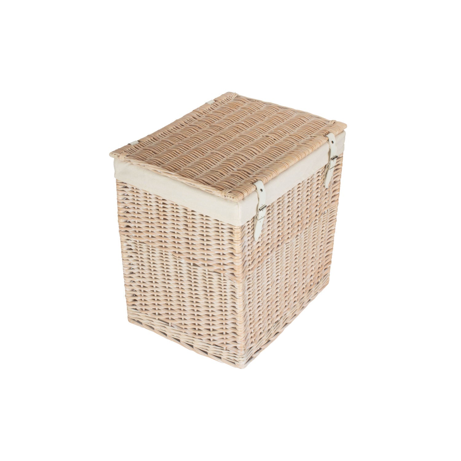 Boutique White Wash Willow Laundry Hamper With Lining - Large - REGN