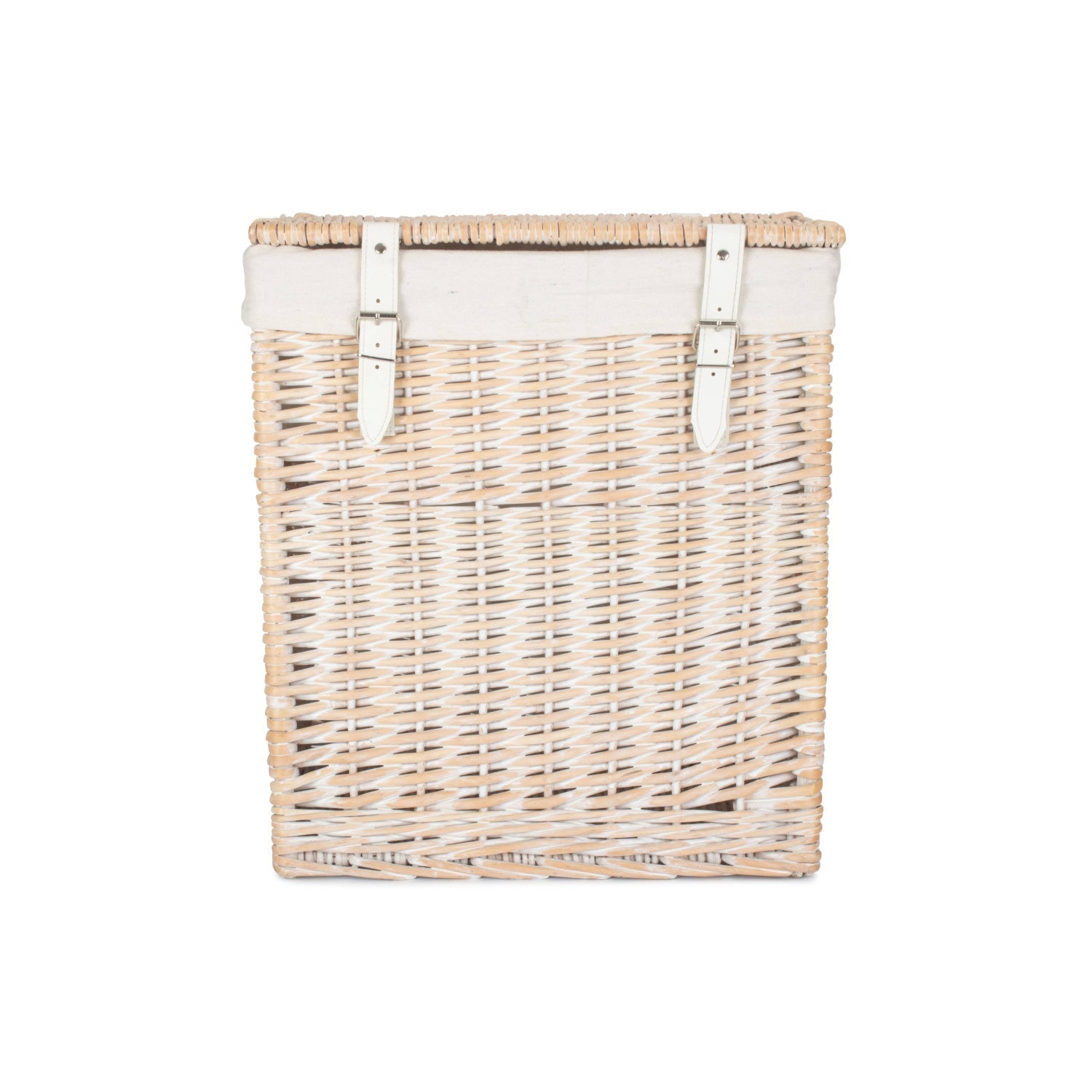 Boutique White Wash Willow Laundry Hamper with Lining - Small - REGN