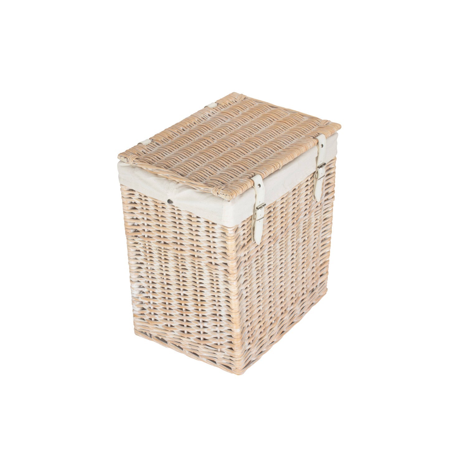 Boutique White Wash Willow Laundry Hamper with Lining - Small - REGN