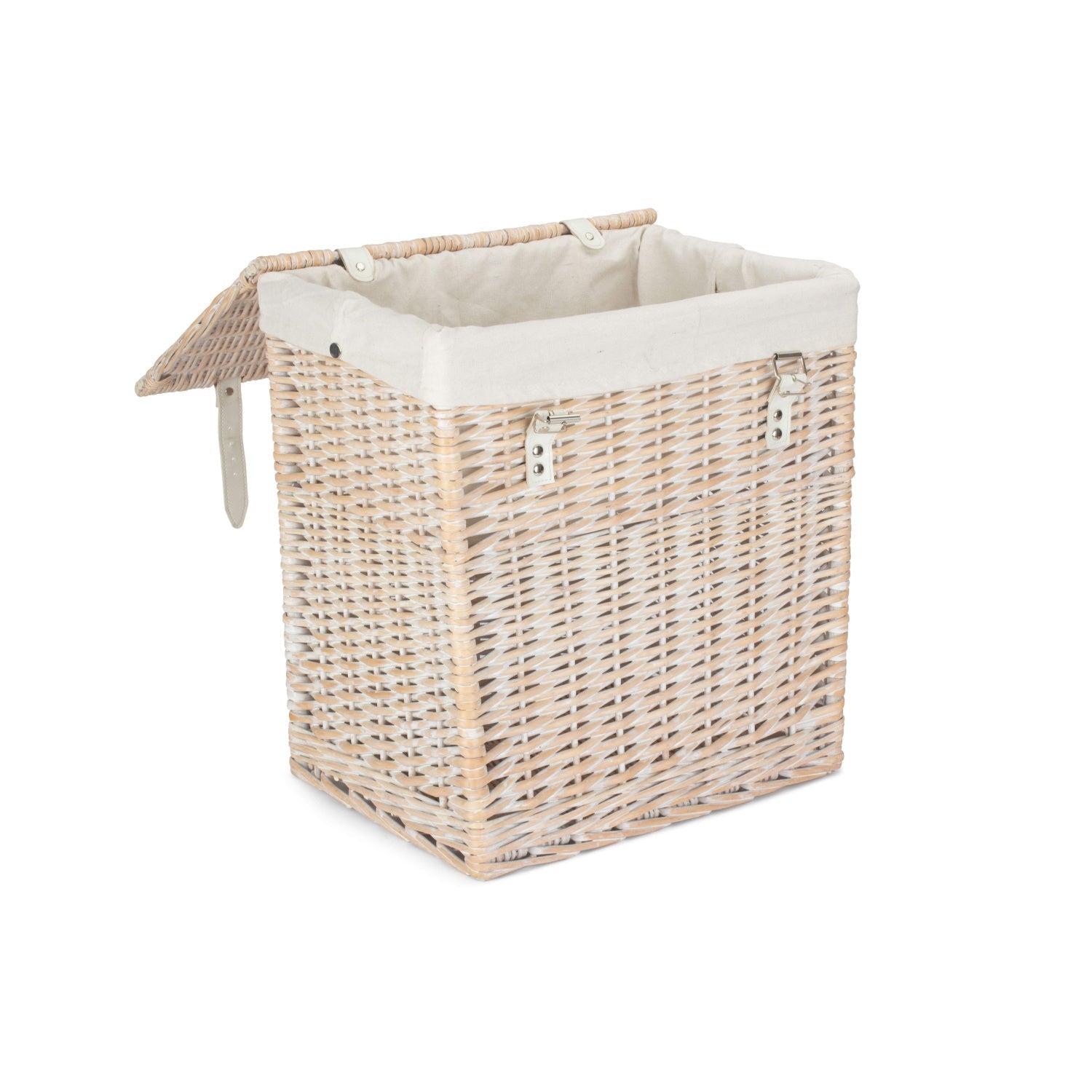 Boutique White Wash Willow Laundry Hamper with Lining - Small - REGN