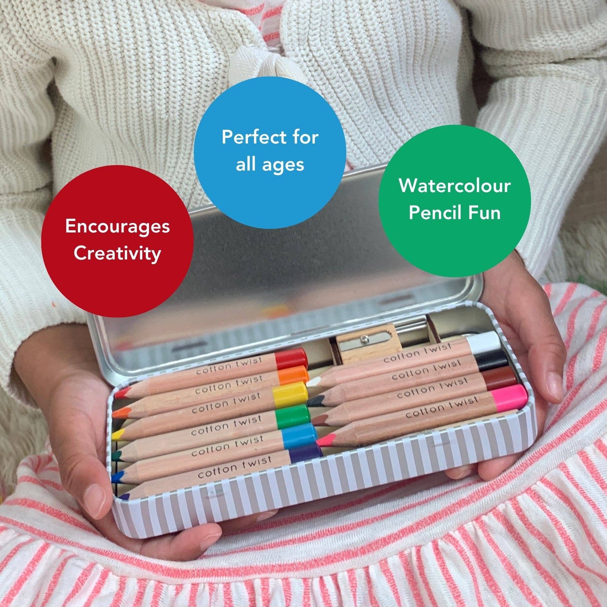 Bright Mix Watercolour Pencils Gift Set in Reusable Tin - REGN