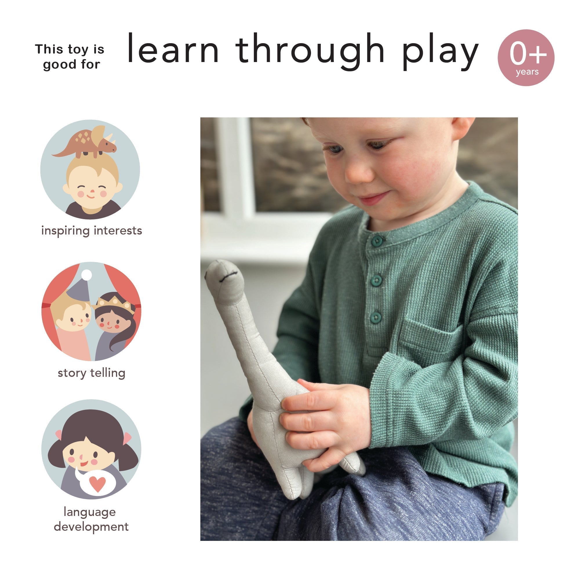 Bronty Linen Dinosaur Toy - REGN