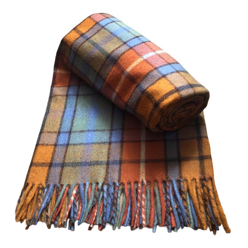 Buchanan Antique Recycled Wool Blanket in Soft Tartan Check - REGN