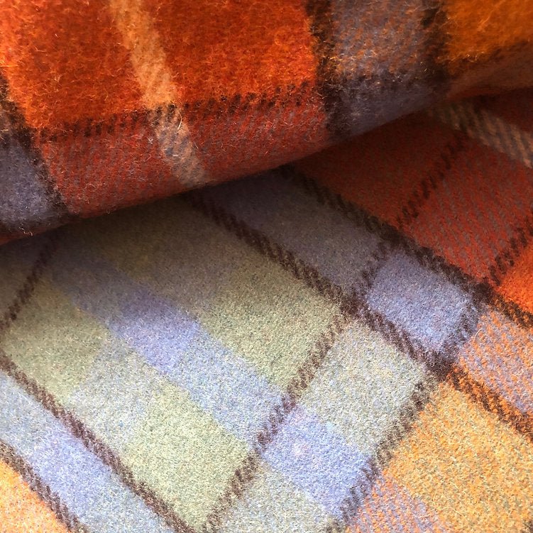 Buchanan Antique Recycled Wool Blanket in Soft Tartan Check - REGN