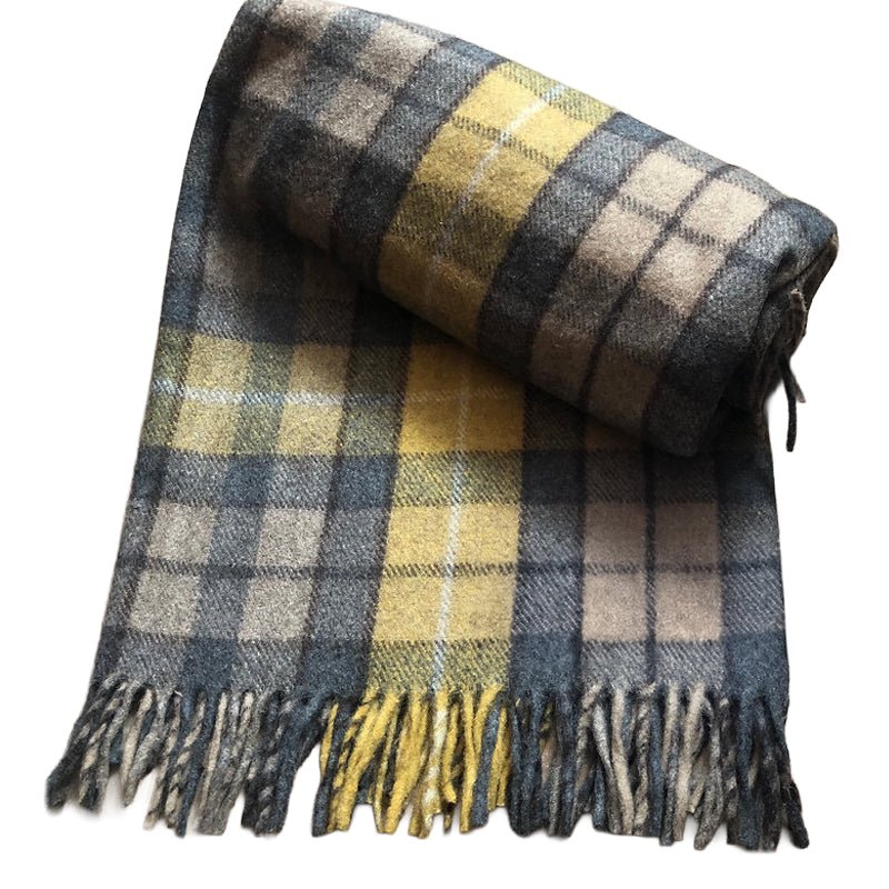 Buchanan Natural Mustard Recycled Wool Blanket in Soft Tartan Check (Copy) - REGN