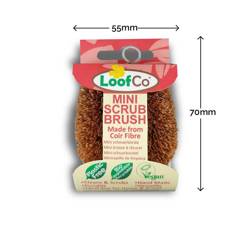 LoofCo Mini Scrub Brush – Natural Coconut Coir Fibre Cleaning Brush