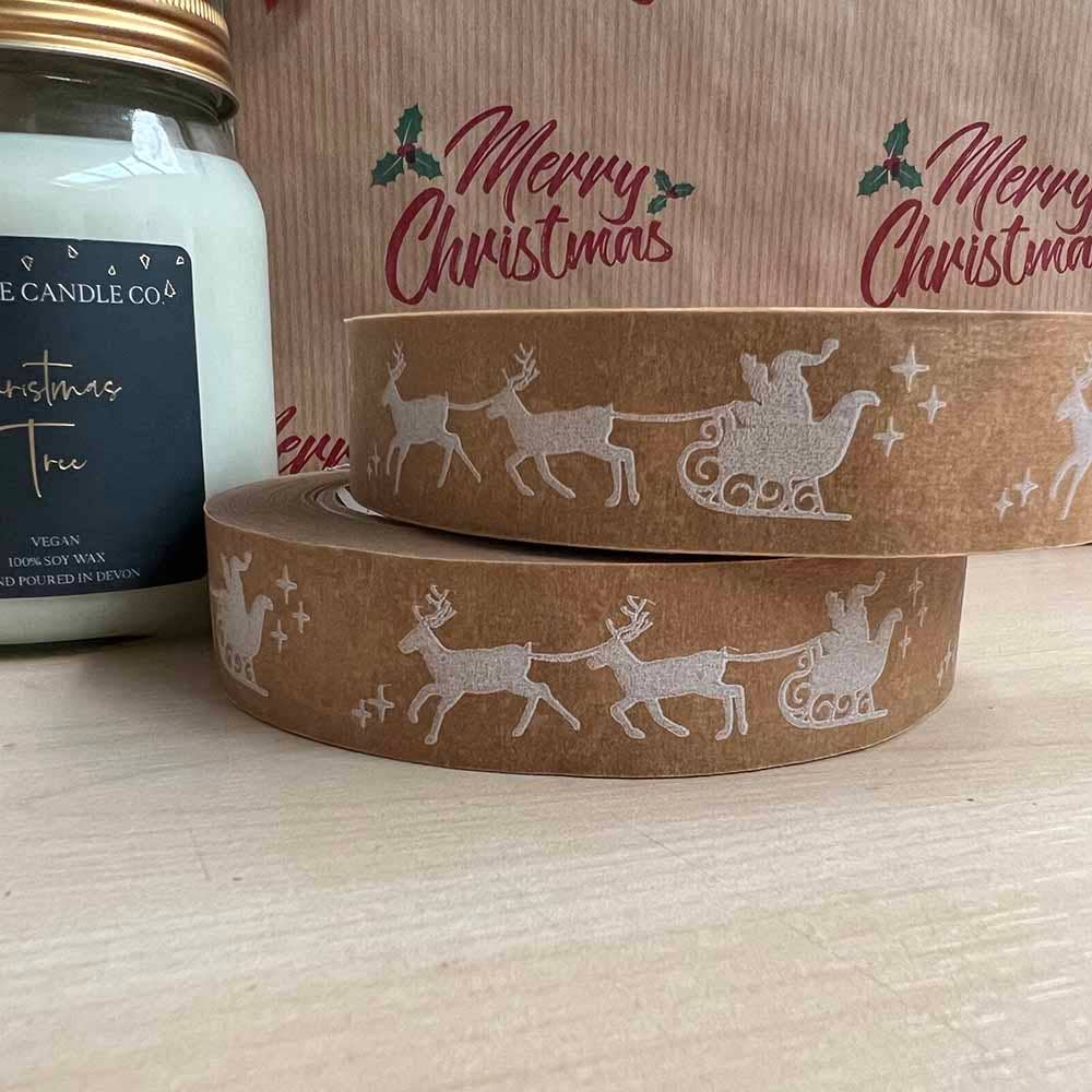 Festive Biodegradable Paper Tape - 24mm x 50m