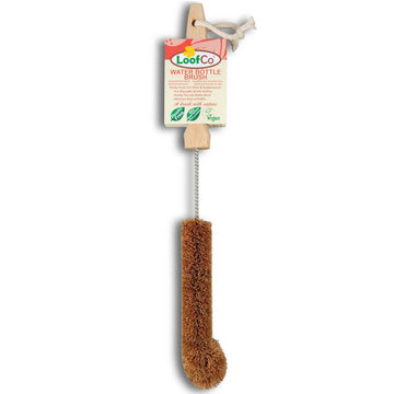LoofCo Water Bottle Brush – Natural Coconut Coir Fibre with Rubberwood Handle