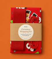Reusable Christmas Wrapping Kit | Eco Fabric Gift Wrap, Ribbon, Twine & Tags | Red or Green