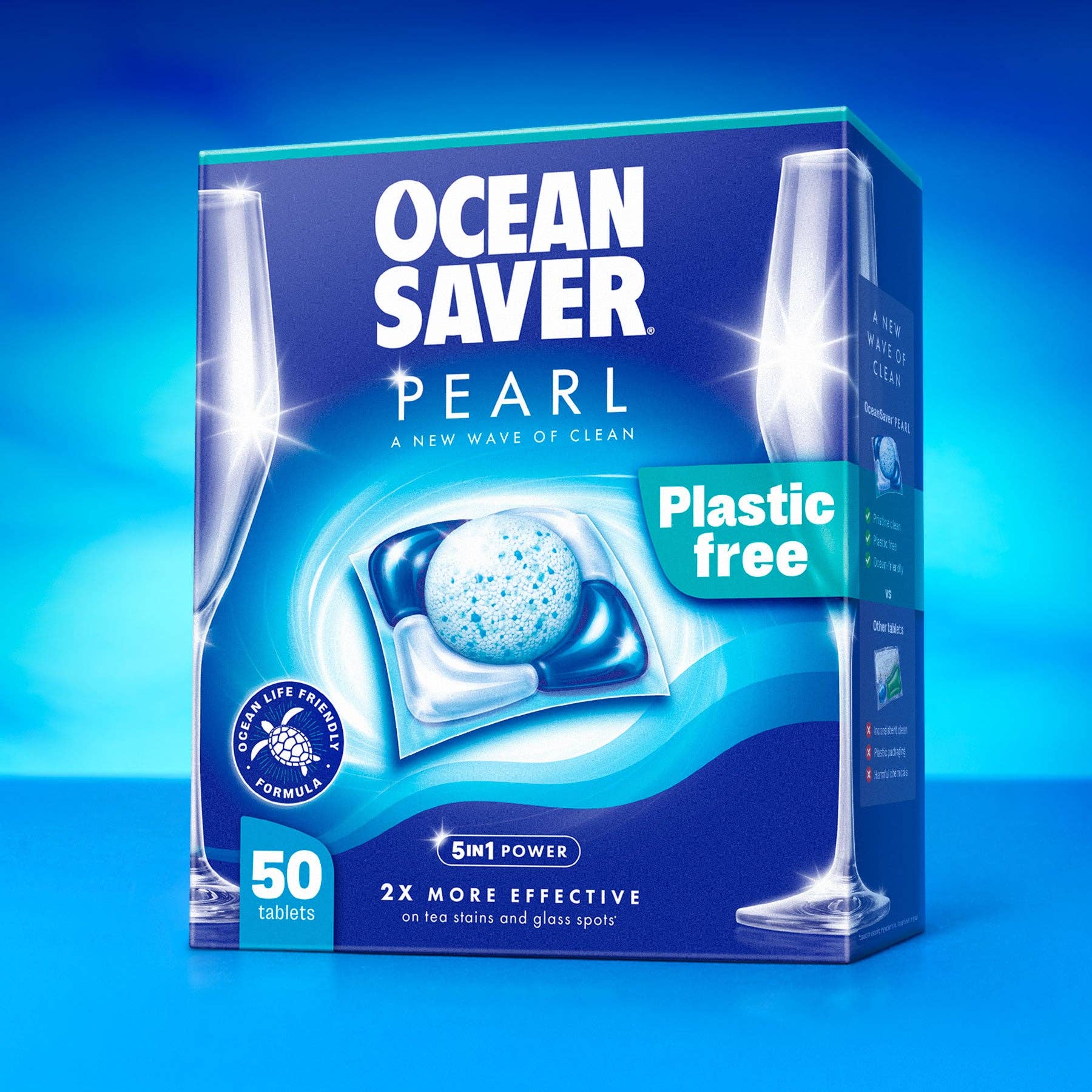 OceanSaver PEARL 5-in-1 Plastic-Free Dishwasher Tablets