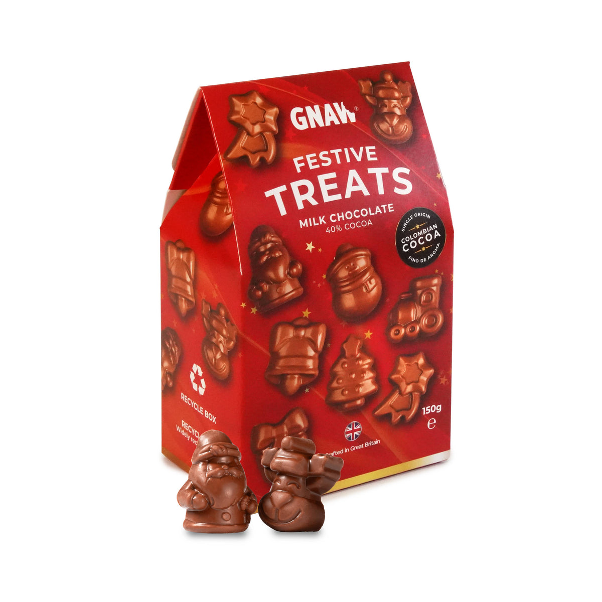 GNAW Mini Christmas Chocolate Treats | 40% Colombian Milk Chocolate Festive Shapes