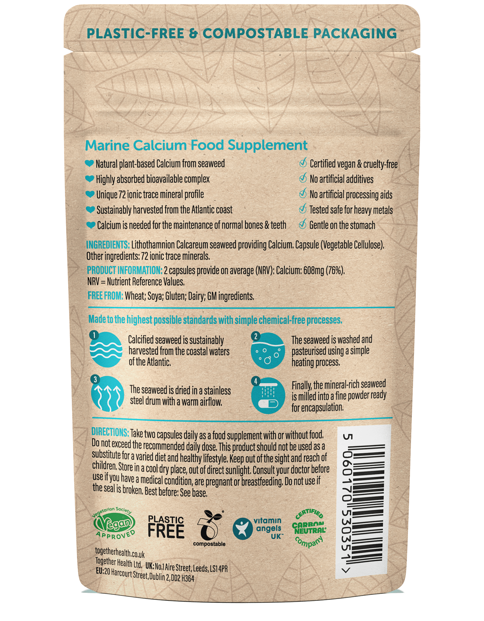 Calcium – Vegan Calcium Supplement – 60 Capsules - REGN