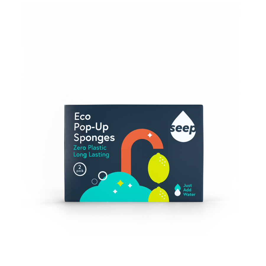 Eco Pop-Up Sponges 2-Pack | Plastic-Free Cellulose Sponges Made in UK