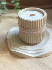 Chamomile Jesmonite Soy Wax Candle / Beige Home Decor - REGN