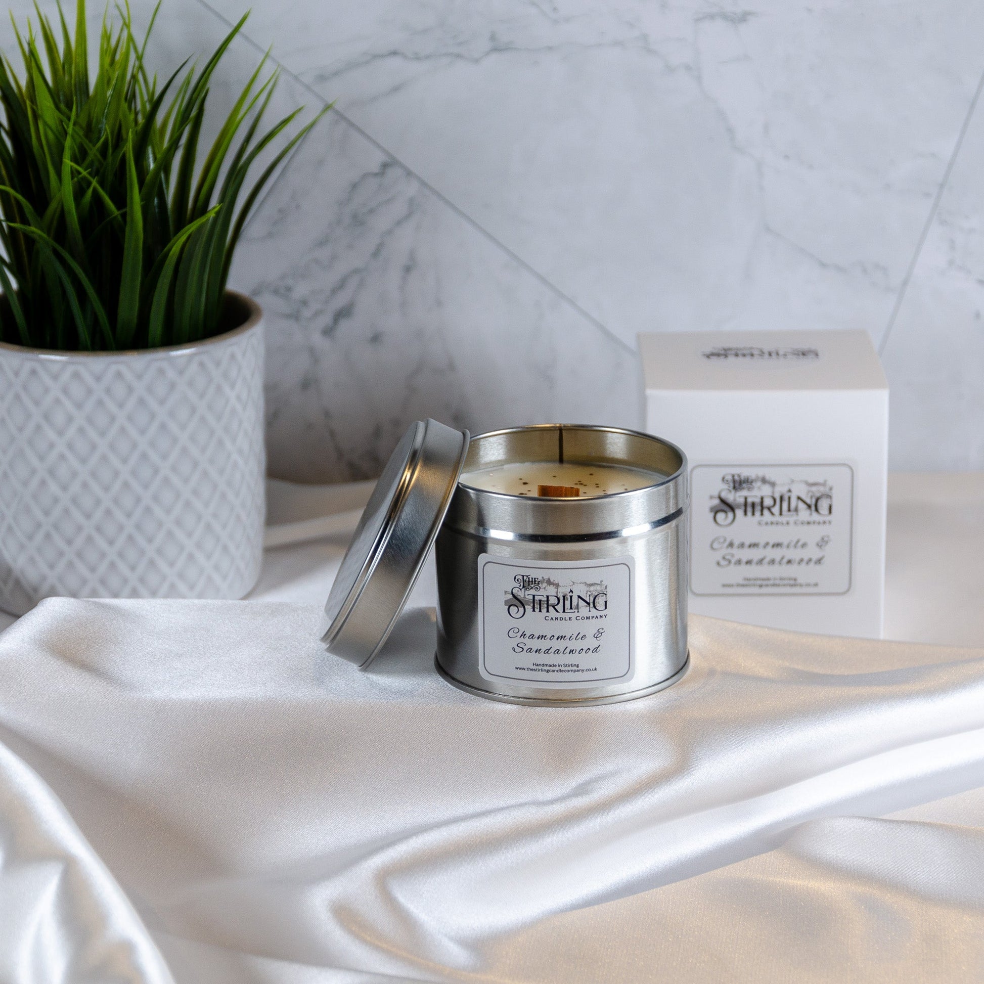 Chamomile & Sandalwood - Travel Tin Candle - Wooden Wick - REGN