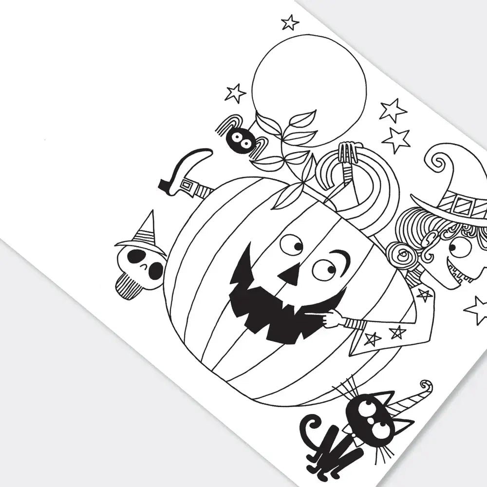 Children's Cute Halloween Colouring Book | Kids Halloween Activity Book | 12 Colouring Pages - REGN